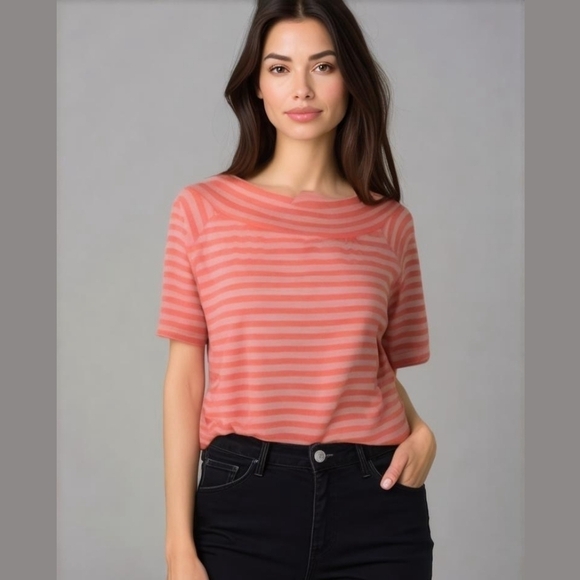 Fenn Wright Manson Tops - Fenn Wright Manson top, pink/light brown stripes, size L